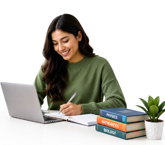 Student preparing for online MCQ test